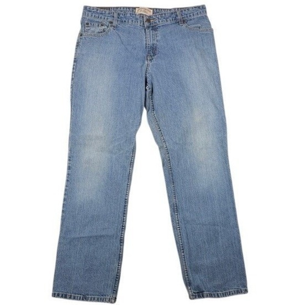 Levi Strauss Signature Womens‎ Blue Mid Rise Straight Leg Jeans Size 16M Stretch